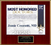 Jamie Cesaretti, Renowned Radiation Oncologist at Terk Oncology, Named America's Most Honored Doctor - Top 5% 2023 by The American Registry