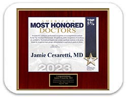 Dr. Jamie Cesaretti Awarded Americas Most Honored Doctors Top 5%  2023